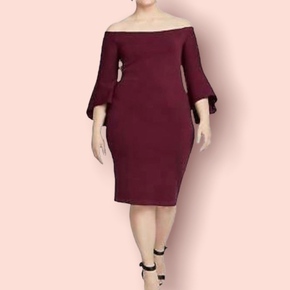 RACHEL Rachel Roy Lynette Off The Shoulder Dress Size 1X NEW